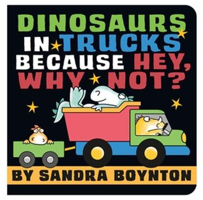 Dinosaurs in trucks because hey, why not